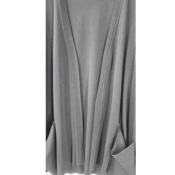 Exclusively Misook Woman 2x Classic Black Long‎ Line Open Front Cardigan 2X - Picture 4 of 8